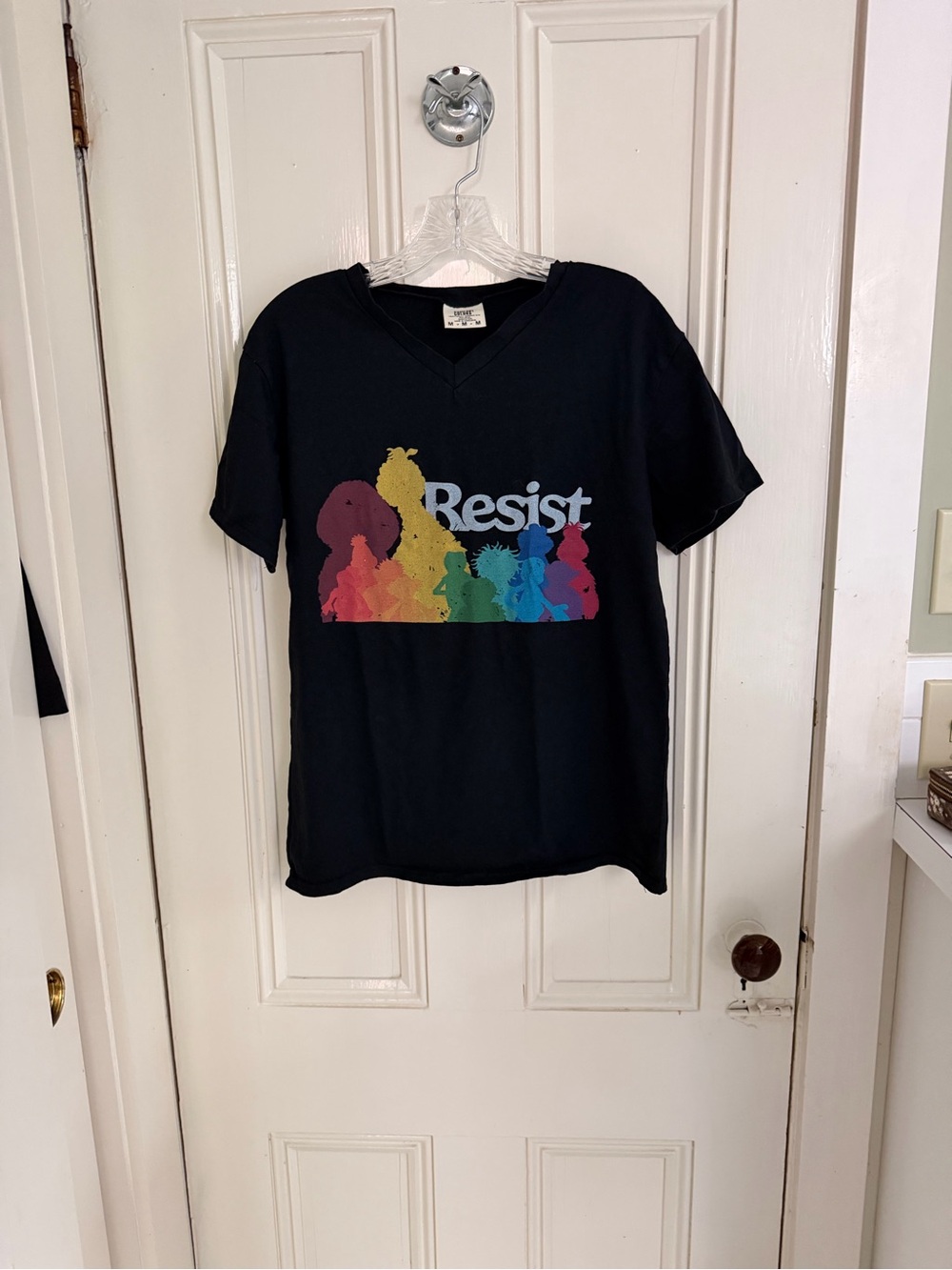 Comfort Colors Black Tee with Multicolor Rainbow Graphic